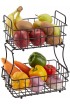 Fruit Basket for Kitchen 2-Tier Fruit Bowl Storage Holder for Fruits Vegetables Bread Snacks Housen Solutions Black