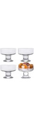 Kingrol 4 Pack Glass Dessert Bowls 6.5 oz Crystal Glass Bowls for Ice Cream Fruit Pudding Snack Cereal Nuts Premium Glass Serving Dishes Mini Trifle Bowl