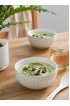 LE TAUCI Cereal bowls 6 inch House-warming Gift Ceramic Embossment Stoneware Bowl for Soup Dessert Fruits Salad Noodle Ramen 22 oz Set of 4 Arctic white