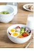 LE TAUCI Cereal bowls 6 inch House-warming Gift Ceramic Embossment Stoneware Bowl for Soup Dessert Fruits Salad Noodle Ramen 22 oz Set of 4 Arctic white