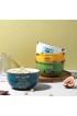 LIFVER Soup Bowls 24 Ounce Porcelain Cereal Bowls Retro Style Bowl Set for Desserts Side Salad Oatmeal Pasta Rice Sturdy and Deep No Stain Steam Dishwasher & Microwave Safe Set of 4