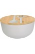 LOVYANXUE Bamboo Fiber Salad Bowl with Servers Set Large 9.8inches Nature Bamboo Mixing Bowl with Servers with Lid Spoon and Fork for Fruits ,Salads and Vegetables Black 10inch