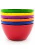 Plastic Bowls set of 12 Unbreakable and Reusable 6-inch Plastic Cereal Soup Salad Bowls Multicolor | Microwave Dishwasher Safe BPA Free