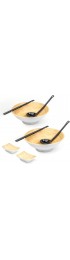 Ramen Bowl with Chopsticks Set 2 Large Melamine Bowls Come with 2 Chopsticks 2 Ladles & 2 Saucers Both 37-Ounce Japanese Style Bowls Work Beautifully for Noodles Pho Udon Soups & More