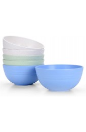 [Set of 6] Unbreakable Cereal Bowls 24 OZ Microwave and Dishwasher Safe BPA Free E-Co Friendly Bowl Mixed Color for Cereal Salad Soup Rice