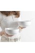 TGLBT 40 Ounce Porcelain Soup Bowls 4 Packs Stackable Round White