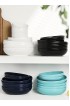 Wide and Shallow Porcelain Salad and Pasta Bowls Set of 6 24 Ounce Microwave and Dishwasher Safe Serving Dishes Matte Black