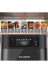 Air Fryer XL 5.8 QT Hot Air Fryer Oven to Grill Bake Roast 7-in-1 Large Family Size Airfryer with Digital Touch Screen Non-Stick Basket and Recipe Book | Stainless Steel ETL UL Cert Black