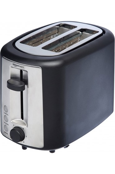 Basics 2 Slice Extra-Wide Slot Toaster with 6 Shade Settings Black
