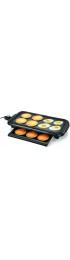 BELLA Electric Griddle w Warming Tray Make 8 Pancakes or Eggs At Once Fry Flip & Serve Warm Healthy-Eco Non-stick Coating Hassle-Free Clean Up Submersible Cooking Surface 10" x 18" Copper Black