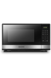 BLACK+DECKER EM031MB11 Digital Microwave Oven with Turntable Push-Button Door Child Safety Lock 1000W 1.1cu.ft Black & Stainless Steel 1.1 Cu.ft