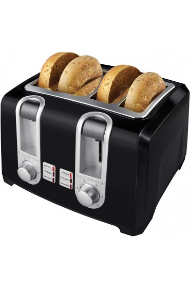 BLACK+DECKER T4569B 4-Slice Toaster Bagel Toaster Black