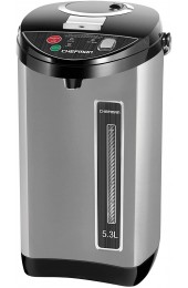 Chefman Electric Hot Water Pot Urn w Auto & Manual Dispense Buttons Safety Lock Instant Heating for Coffee & Tea Auto-Shutoff Boil Dry Protection Insulated Stainless Steel 5.3L 5.6 Qt 30+ Cups