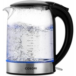 COSORI Speed-Boil Electric Kettle 1.7L Water Boiler BPA Free 1500W Auto Shut-Off&Boil-Dry Protection LED Indicator Inner Lid & Bottom Black