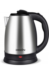 Dezin Electric Kettle Upgraded 2L Stainless Steel Tea Kettle Fast Boil Water Warmer with Auto Shut Off and Boil Dry Protection Tech for Coffee Tea Beverages