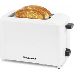 Elite Gourmet ECT-1027 Cool Touch with 7 Temperature Settings & Extra Wide 1.25" Toaster 2 Slices White