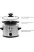Elite Gourmet MST-250XS Electric Slow Cooker Ceramic Pot with Adjustable Temp Entrees Sauces Soups Roasts Stews & Dips Dishwasher Safe 1.5 Quart Stainless Steel