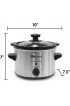 Elite Gourmet MST-250XS Electric Slow Cooker Ceramic Pot with Adjustable Temp Entrees Sauces Soups Roasts Stews & Dips Dishwasher Safe 1.5 Quart Stainless Steel