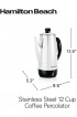 Hamilton Beach 12 Cup Electric Percolator Coffee Maker Stainless Steel Quick Brew 40616