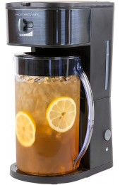HomeCraft HCIT3BS 3-Quart Black Stainless Steel Café' Iced Tea And Iced Coffee Brewing System 12 Cups Strength Selector & Infuser Chamber Perfect For Lattes Lemonade Flavored Water Large Pitcher
