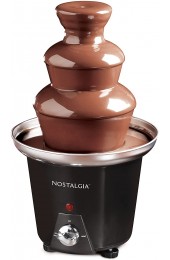 Nostalgia 24-Ounce Chocolate Fondue Fountain 1.5-Pound Capacity Easy to Assemble 3 Tiers Perfect for Nacho Cheese BBQ Sauce Ranch Liqueuers Black