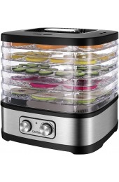 OSTBA Food Dehydrator Dehydrator for Food and Jerky Fruits Herbs Veggies Temperature Control Electric Food Dryer Machine 5 BPA-Free Trays Dishwasher Safe 240W Recipe Book Included