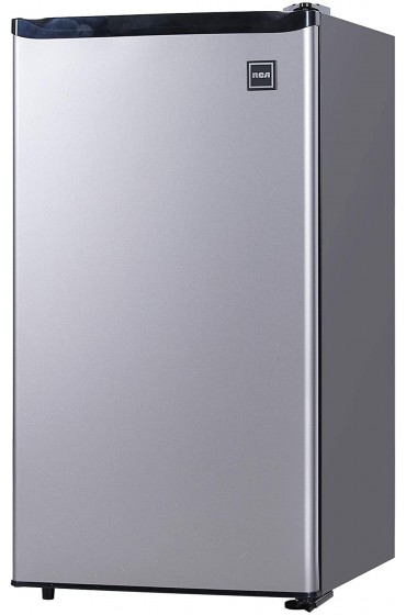 RCA RFR322-B RFR322 3.2 Cu Ft Single Door Compact Mini Fridge Refrigerator Platinum Stainless