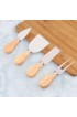 Cheese Knife Set 4 PCS Cheese Knives for Charcuterie Board Utensils Cheese Knives Set with Wood Handle Steel Stainless Cheese Slicer Cheese Cutter Mini Knife Butter Knife & Fork by UUBAAR