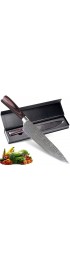Chef Knife 8 Inch Kitchen Knife Professional Japanese AUS-10V Super Stainless Steel Chefs Knife with Ergonomic Handle Durable Sharp Cooking Knife with Gift Box.