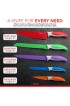 EatNeat 12-Piece Colorful Kitchen Knife Set 5 Colored Stainless Steel Knives with Sheaths Cutting Board and a Sharpener Razor Sharp Cutting Tools that are Kitchen Essentials for New Home