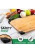 Extra Large Organic Bamboo Cutting Board with Non Slip Grip Corners and Deep Juice Grooves; Wood Cutting Board for Meats and Vegetables; Chopping Board and Butcher Block