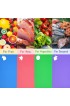 Flexible Cutting Board for Kitchen 14.96X12 Thick 0.7mm Set of 6 Flexible Cutting Board Mats With Food Icons Assorted Colors Plastic-Cutting-Board-for-Kitchen SUPERKIT
