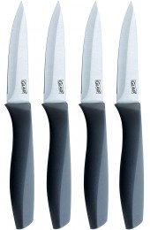 Glad Paring Knife Set Pack of 4 | Sharp Stainless Steel Blades with Non-Slip Handles | 3.5-Inch Kitchen Knives for Cutting Vegetables and Peeling Fruit Gray