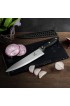 Kitchen Knife COKUMA 3-Pcs Knife Set With Sheath 8 Inch Chef Knife 4.5 Inch Utility Knife 4 Inch Paring Knife Stainless Steel Chef Knife Set Black