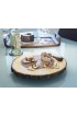 Lipper International Acacia Tree Bark Footed Server for Cheese Crackers and Hors D'oeuvres Large