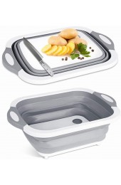 Multi-function 3 In 1 Folding Cutting Board Portable Washing Fruit and Vegetable Basin Sink with Draining Plug