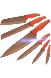 Orange Professional Kitchen Knife Chef Set Kitchen Knife Set Stainless Steel Kitchen Knife Set Dishwasher Safe with Sheathes