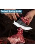 Viking Knives Butcher Knife Black Forged Boning Knives with Sheath Japanese Fillet Meat Cleaver Knives Full Tang Japan knives Chef Knife for Kitchen Camping BBQ Black