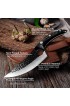 Viking Knives Butcher Knife Black Forged Boning Knives with Sheath Japanese Fillet Meat Cleaver Knives Full Tang Japan knives Chef Knife for Kitchen Camping BBQ Black