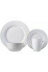 Basics 16-Piece Porcelain Kitchen Dinnerware Set with Plates Bowls and Mugs Service for 4 White