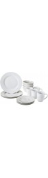 Basics 16-Piece Porcelain Kitchen Dinnerware Set with Plates Bowls and Mugs Service for 4 White