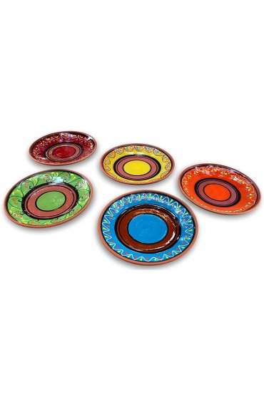 Cactus Canyon Ceramics Spanish Terracotta 5-Piece Small Dinner Plate Set European Size Multicolor