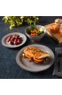 Gibson Elite Terranea Round Reactive Glaze Terra Cotta Dinnerware Set Service for Four 12pcs Grey