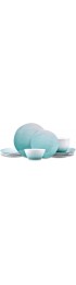 Joviton Home 18PCS Teal Turquoise Melamine Dinnerware Sets for 6,Outdoor Plates and Bowls Sets Turquoise