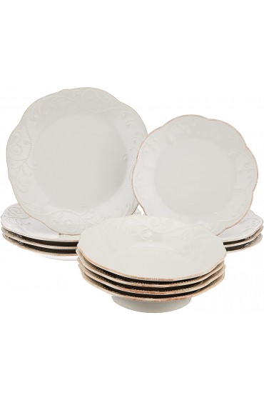 Lenox 890951 French Perle 12-Piece Plate & Bowl Dinnerware Set