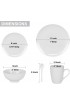 Miibox White Dinnerware Set 20-Piece Service For 4，with Dinner Plates Salad Plate Bowls Mugs and Teaspoons Porcelain Durable for Christmas Halloween Wedding Banquet