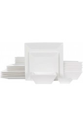 Porlien 24-Piece Classic Square Dinnerware Set for 6 Off White