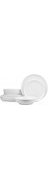 Stone lain Gabrielle Bone China Dinnerware Set 12 Piece Service for 4 Solid White