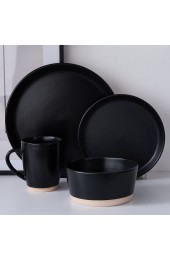 Stone Lain Jules Stoneware 32-piece Round Dinnerware Set Black