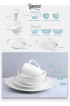 Sweese 199.001 Porcelain Dinnerware Set 24-Piece Service for 6 White